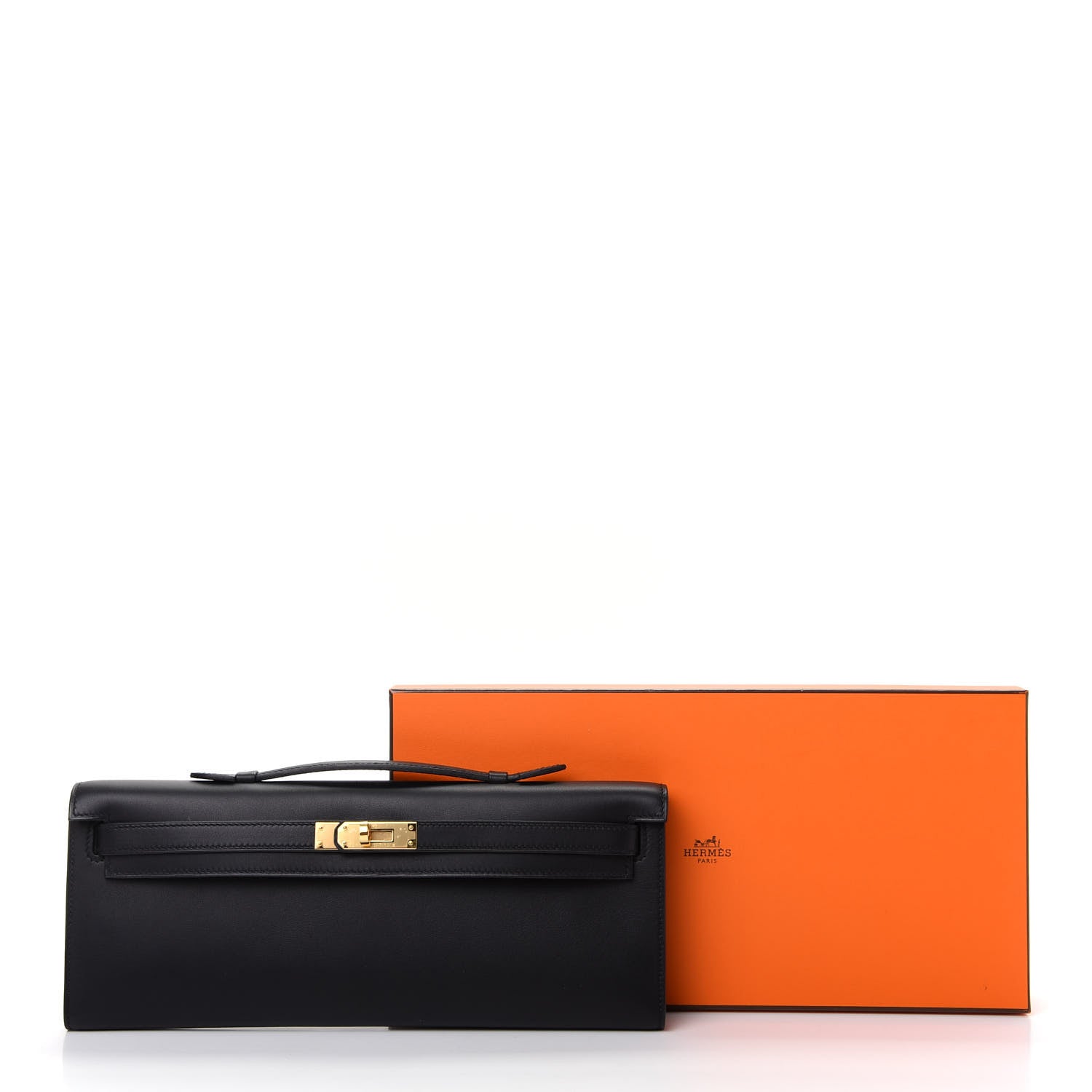 Hermes Swift Kelly Cut Clutch Pochette Black 8 of 8