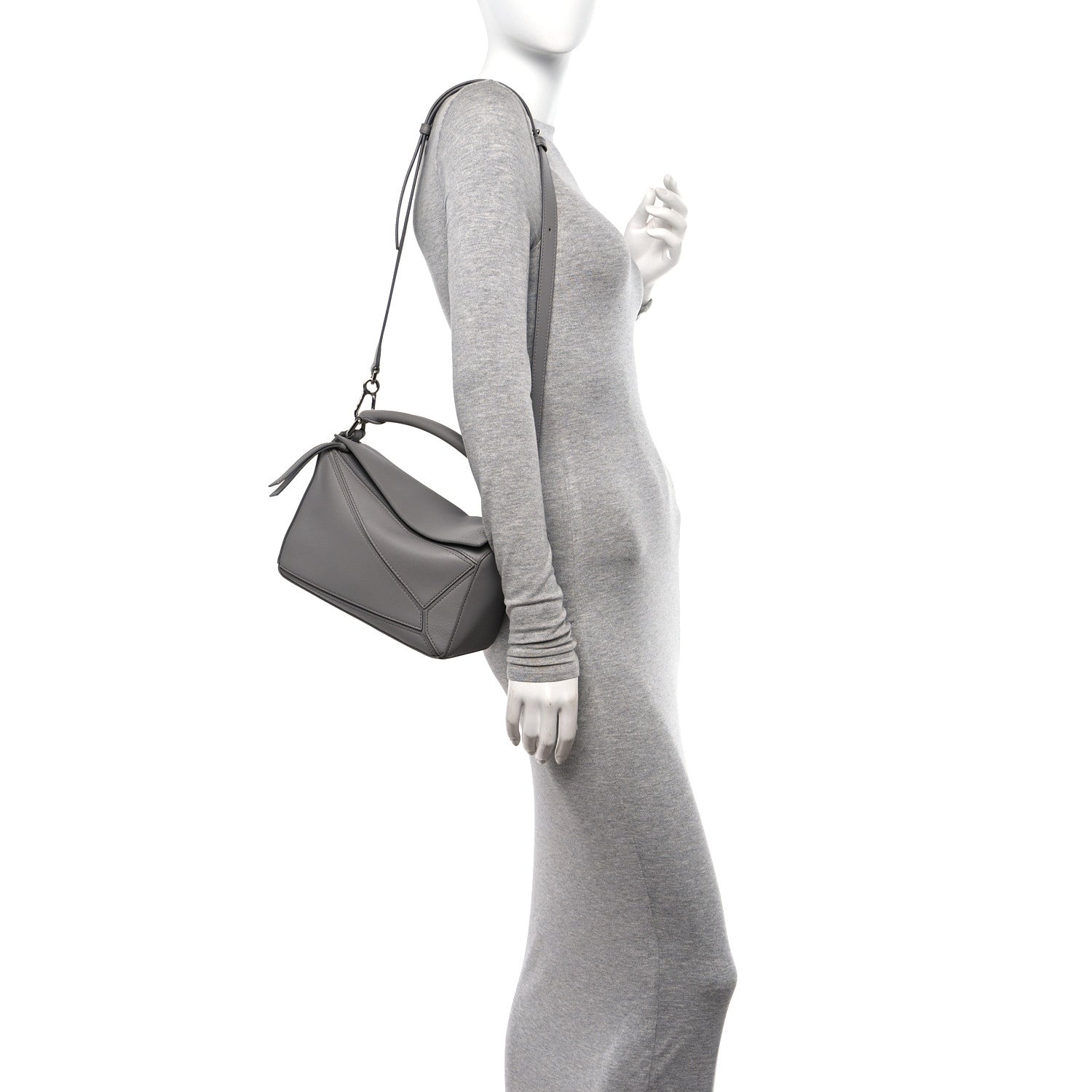 Loewe Calfskin Small Puzzle Bag Pearl Grey 2 of 10