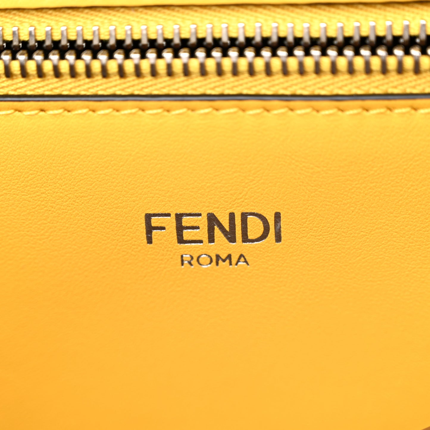 Cuoio Romano Vitello Cover Glazed Fabric Bi-Color FF 1974 Medium Peekaboo I SEE U Satchel Black Mimosa Tobacco Moro