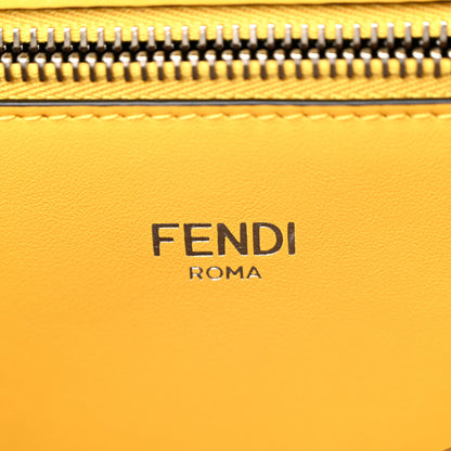 Fendi Cuoio Romano Vitello Cover Glazed Fabric Bi-Color FF 1974 Medium Peekaboo I SEE U Satchel Black Mimosa Tobacco Moro 7 of 10