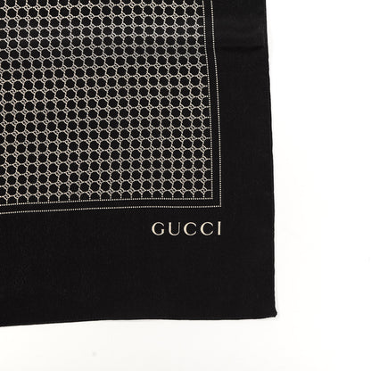Gucci Silk Interlocking GG Scarf Black White 3 of 3