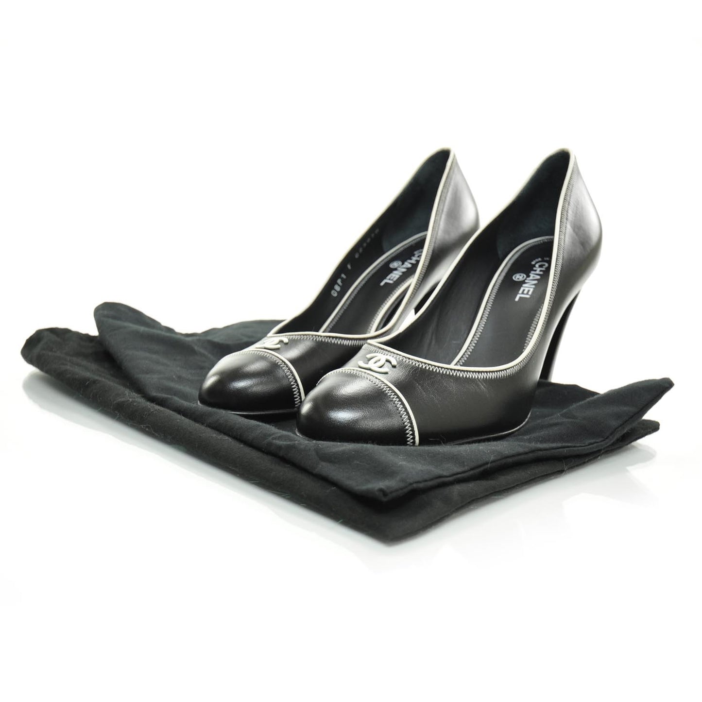 Leather CC Heels 38 Black