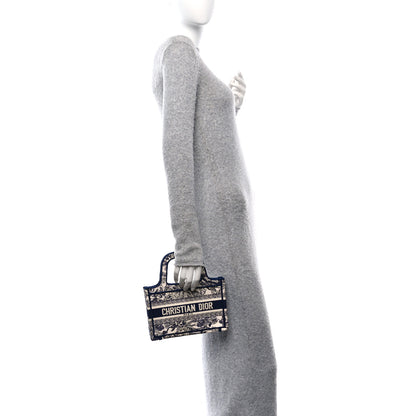 Christian Dior Canvas Embroidered Mini Toile De Jouy Book Tote Blue 2 of 10