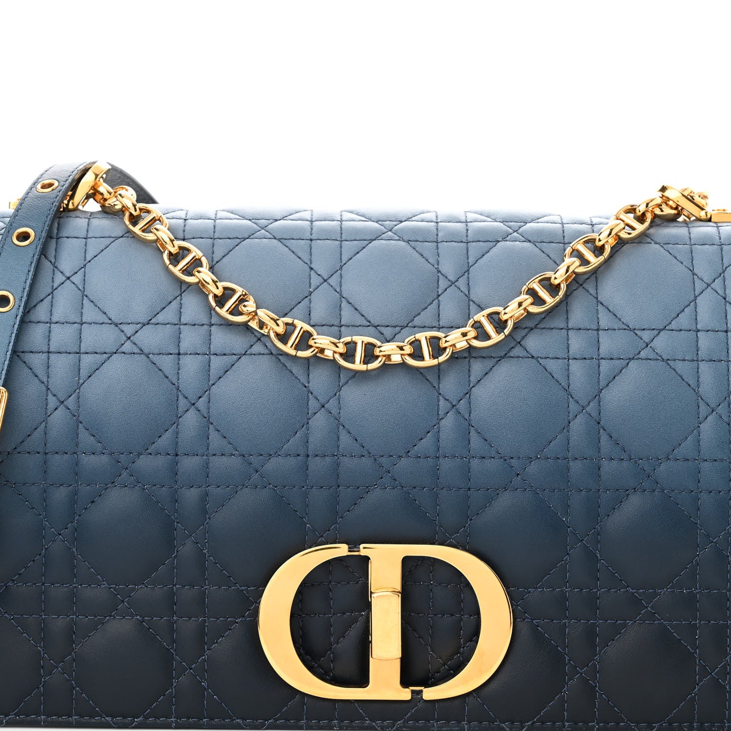 Christian Dior Lambskin Cannage Gradient Large Caro Bag Indigo Blue 8 of 15