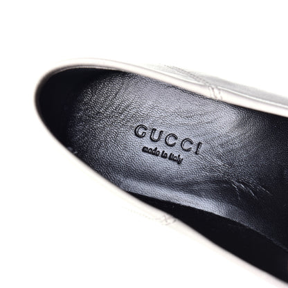 Gucci Lambskin Womens Brixton Horsebit Loafers 37.5 Mystic White 7 of 9