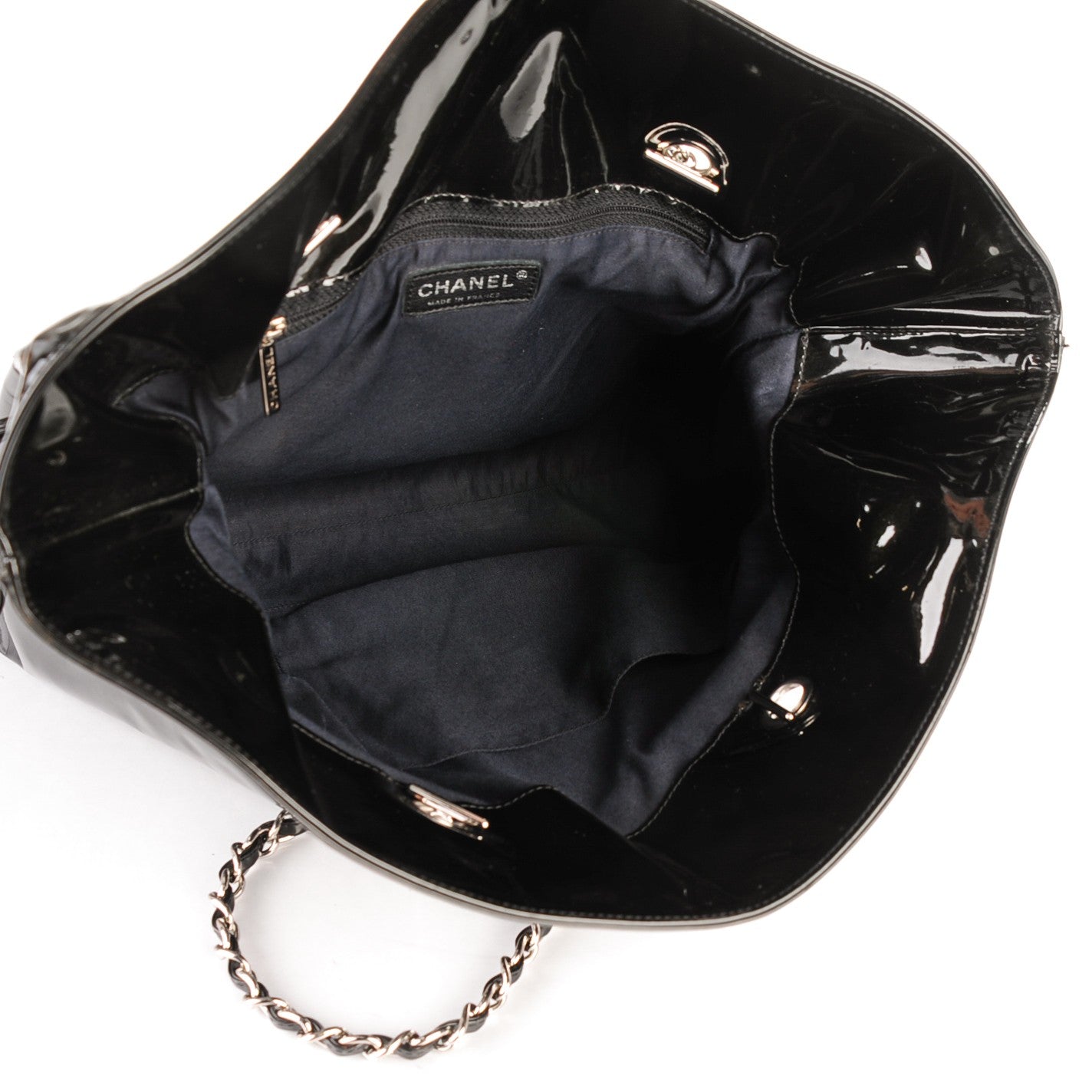 Patent Crystal Strass Bonbons Tote Black
