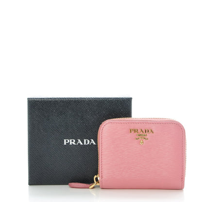 Prada Vitello Move Metal Coin Purse Geranio 10 of 10
