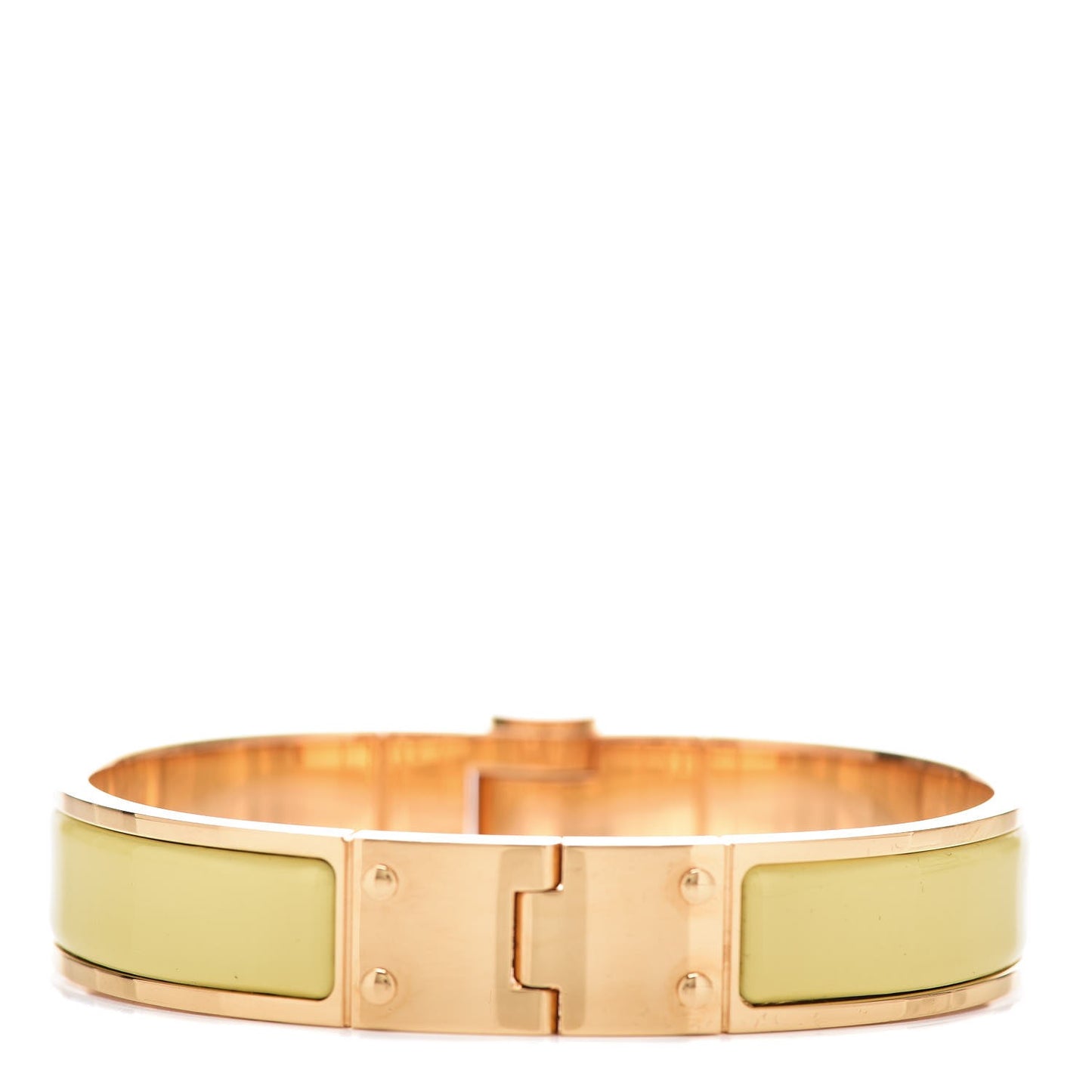 Enamel Charniere Uni Narrow Hinged Bracelet S Jaune D'Or