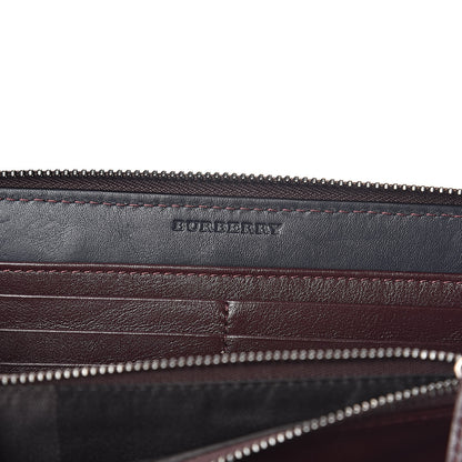 Burberry Calfskin Zip Around Wallet Burgundy Blue 6 of 7