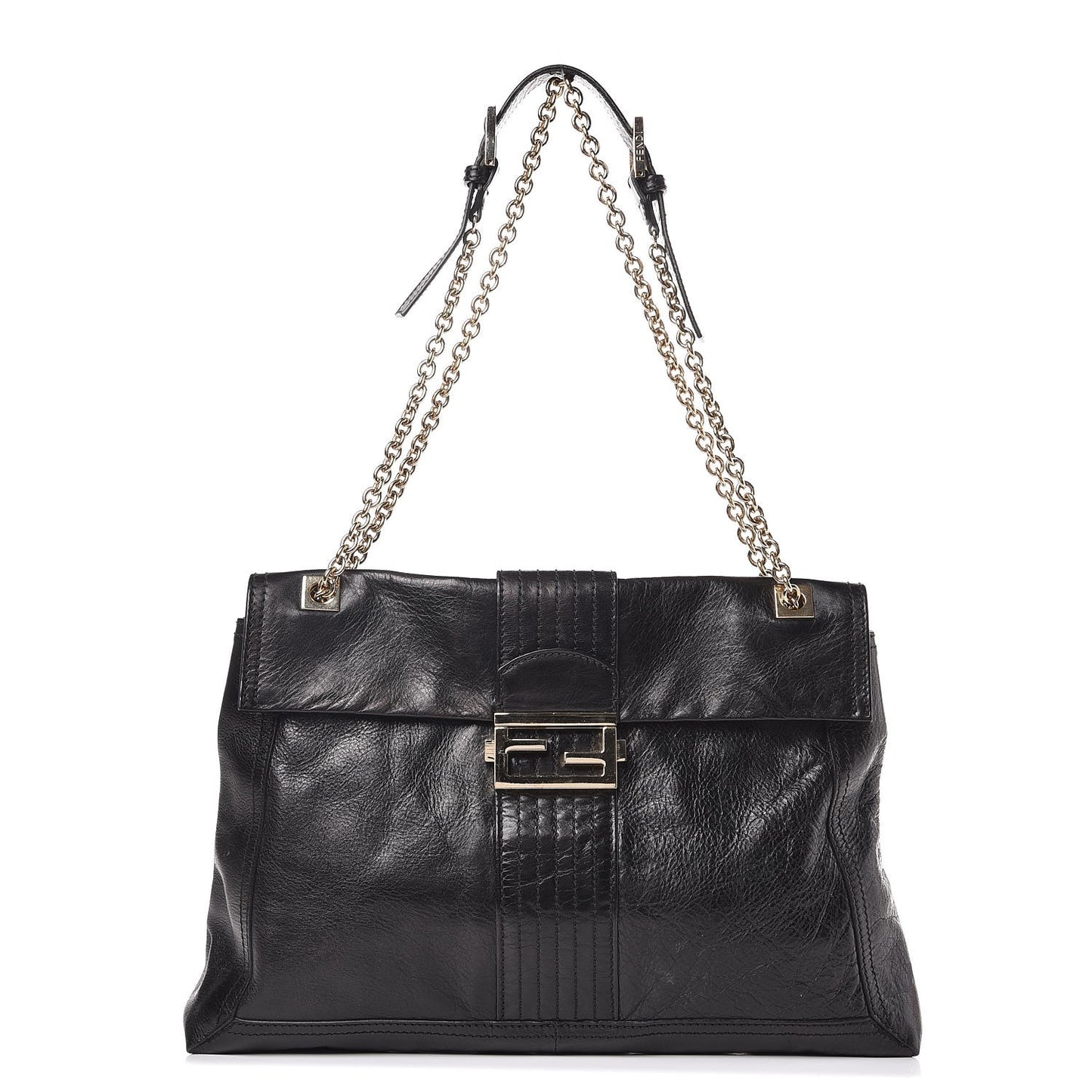 Vitello Acqua Maxi Baguette Shoulder Bag Black