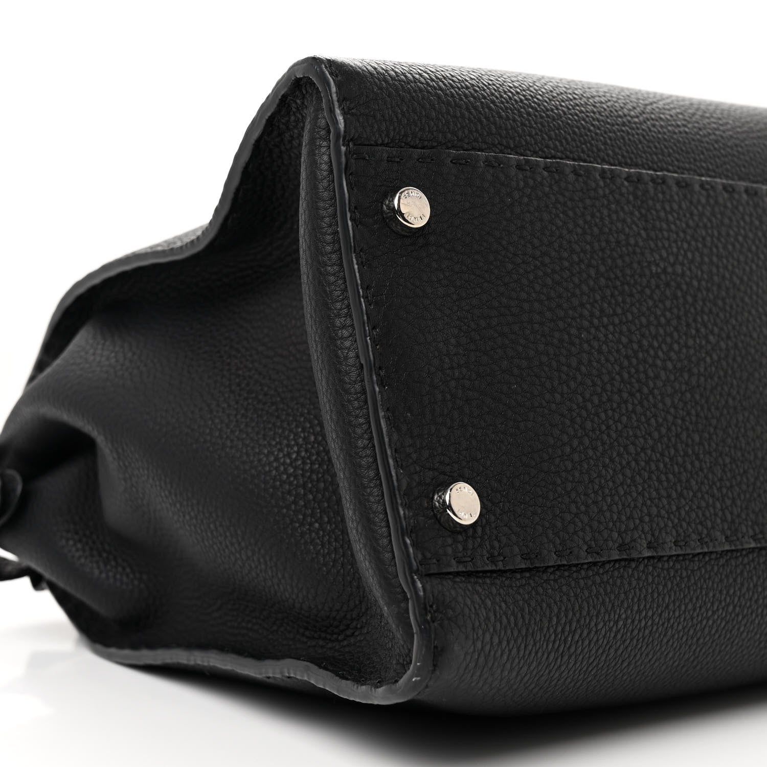 Fendi Cuoio Romano Selleria Bi-Color Large Peekaboo Iconic Satchel Black Mou 9 of 11