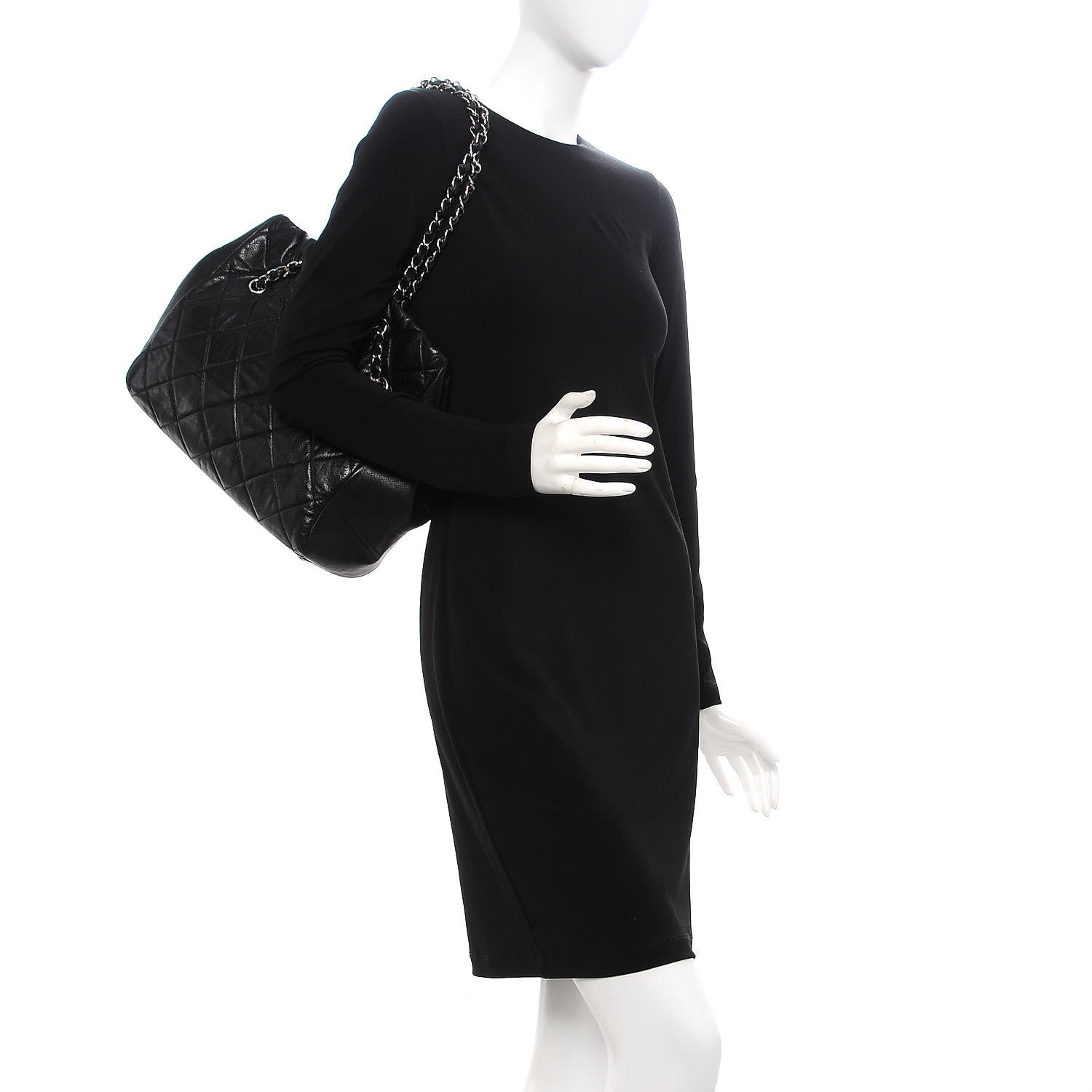 Chanel Soft Caviar Quilted Large Cells Tote Black 2 of 7