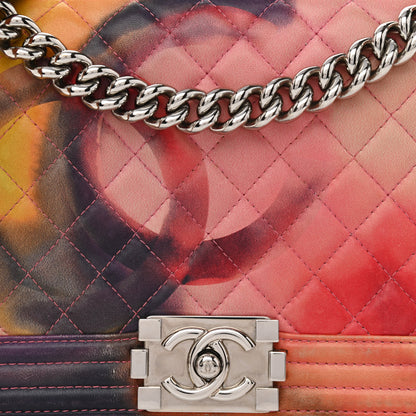Chanel Printed Lambskin Quilted Medium Flower Power Boy Flap 8 of 10