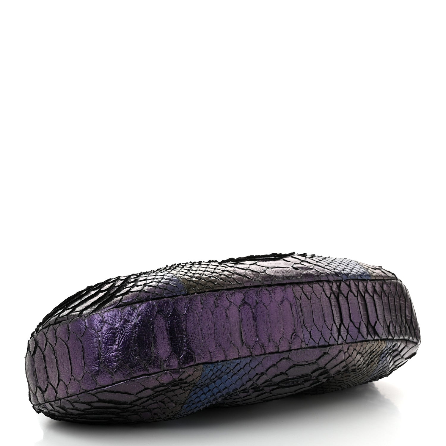 Chanel Metallic Snakeskin Kisslock Frame Chain Bag Purple Multicolor 4 of 10