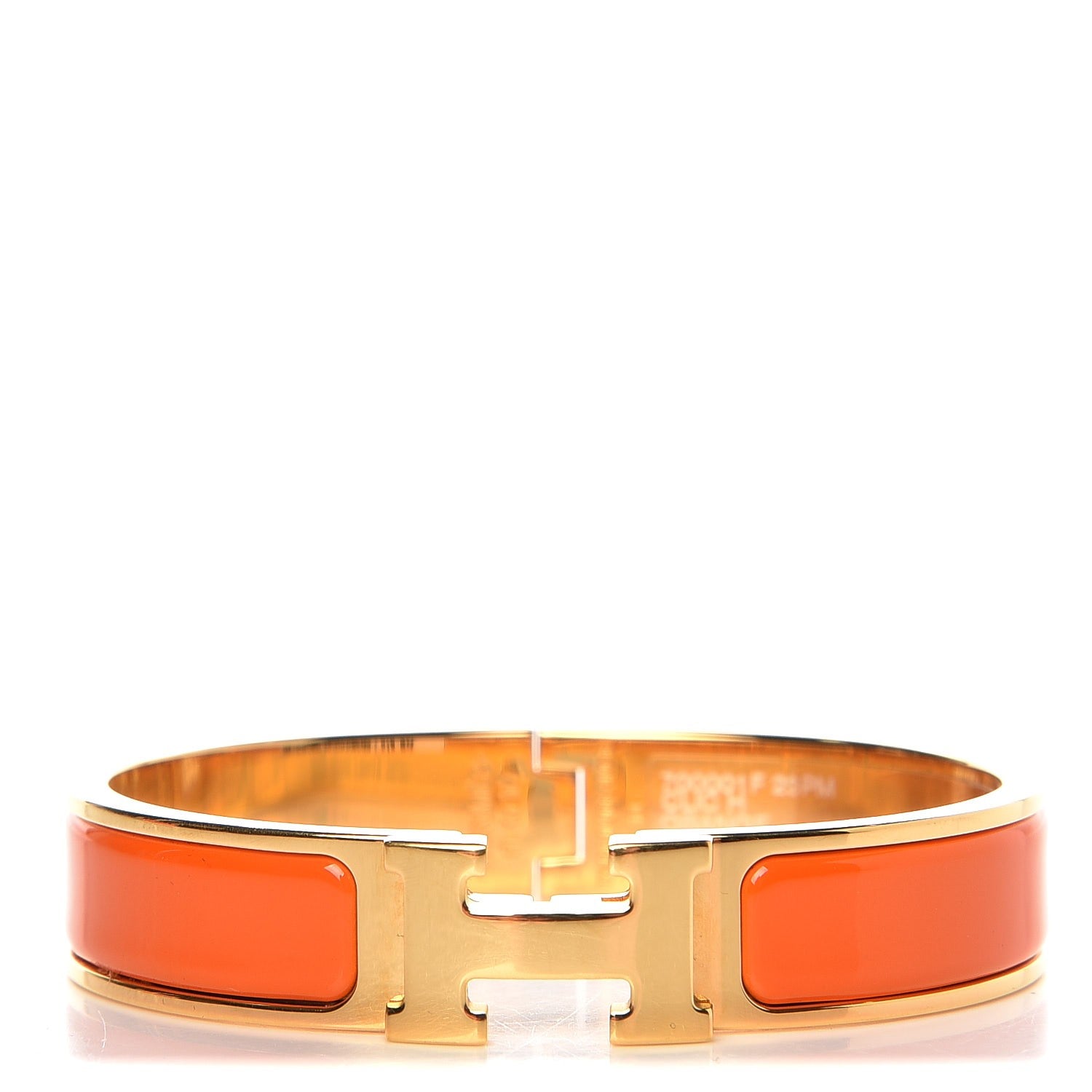 Hermes Enamel Narrow Clic Clac H Bracelet PM Orange 1 of 6
