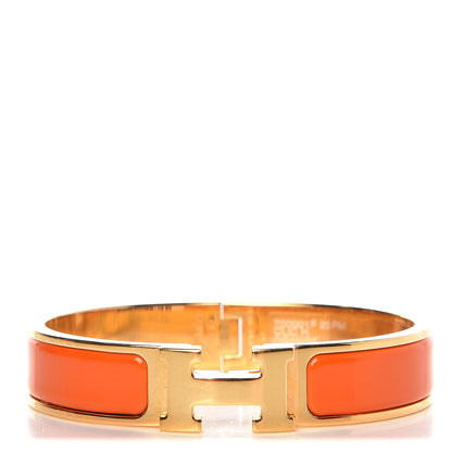 Hermes Enamel Narrow Clic Clac H Bracelet PM Orange 1 of 6
