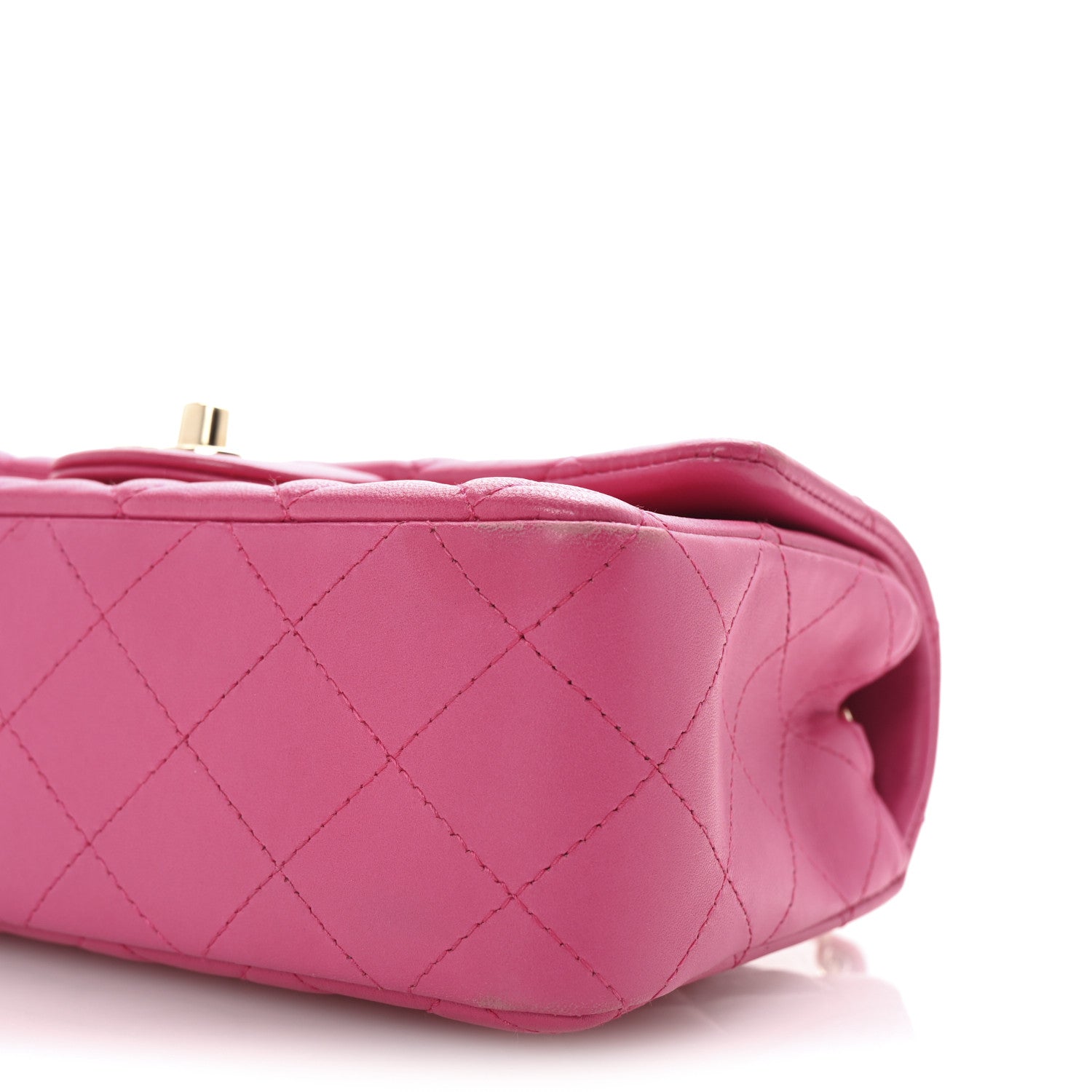 Chanel Lambskin Quilted Mini Rectangular Flap Fuchsia 10 of 11