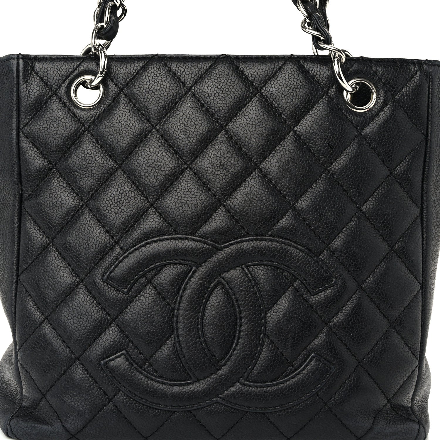 Chanel Caviar Quilted Petit Shopping Tote PST Black 8 of 11