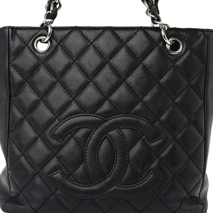 Chanel Caviar Quilted Petit Shopping Tote PST Black 8 of 11