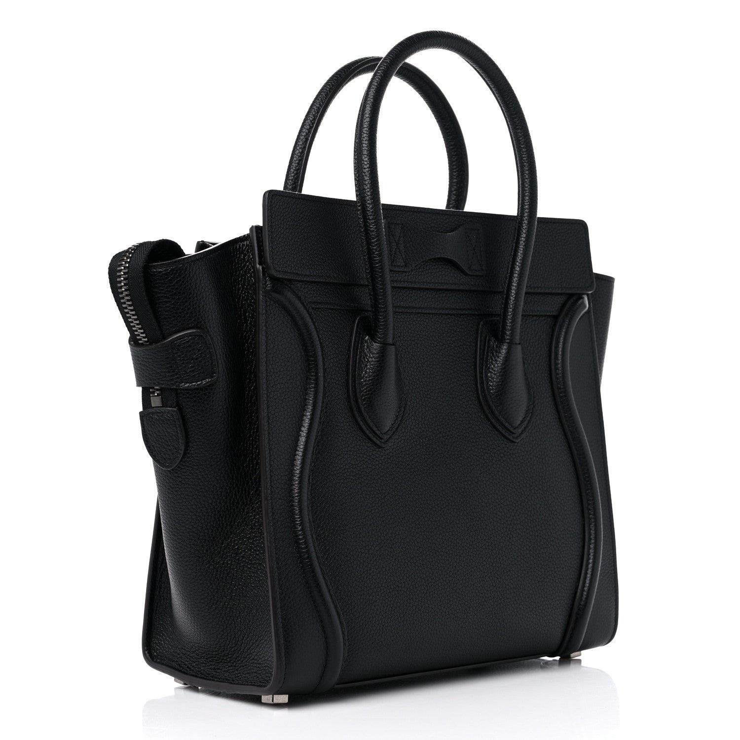 Celine Drummed Calfskin Micro Luggage Black 3 of 10