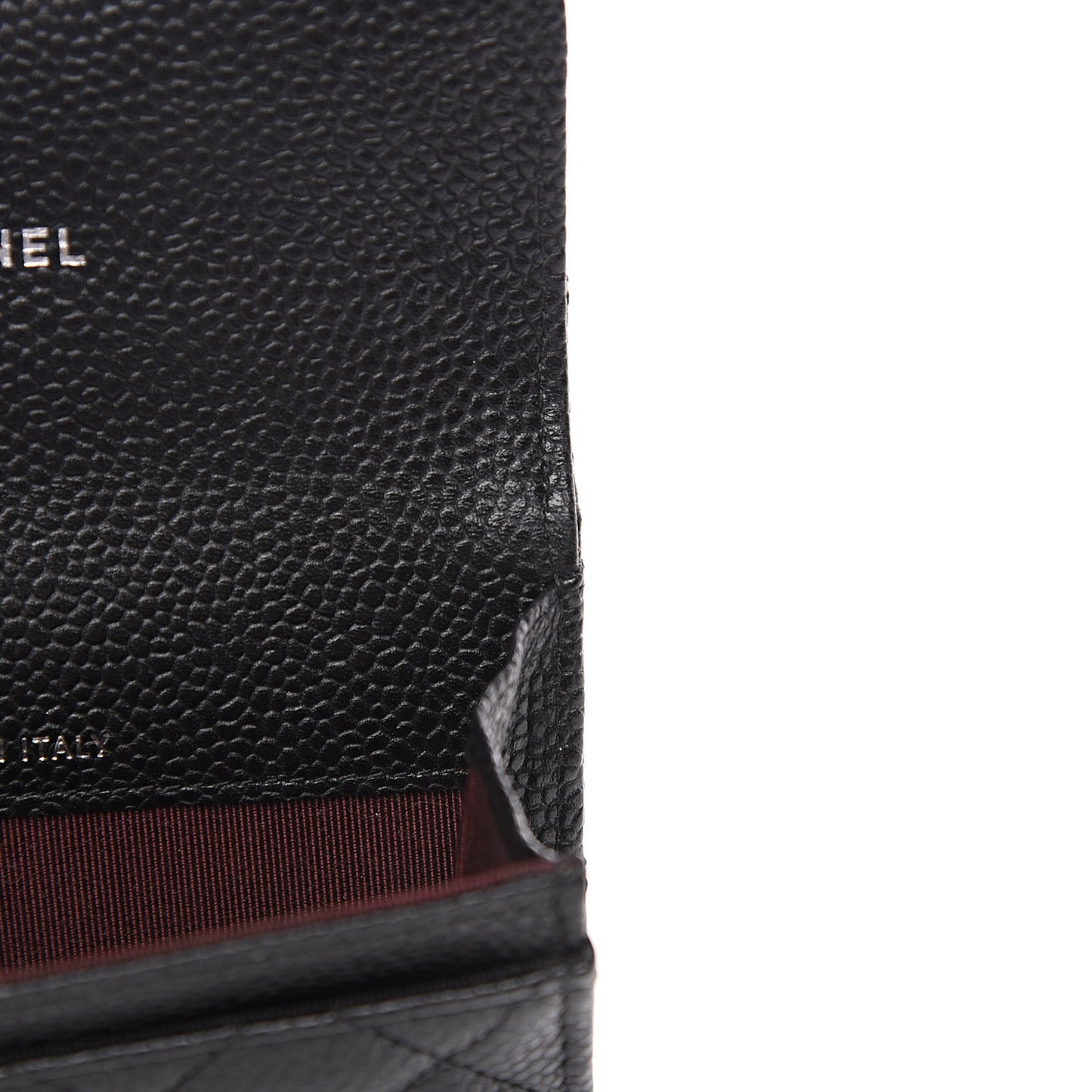 Caviar Quilted Flap Card Holder Black