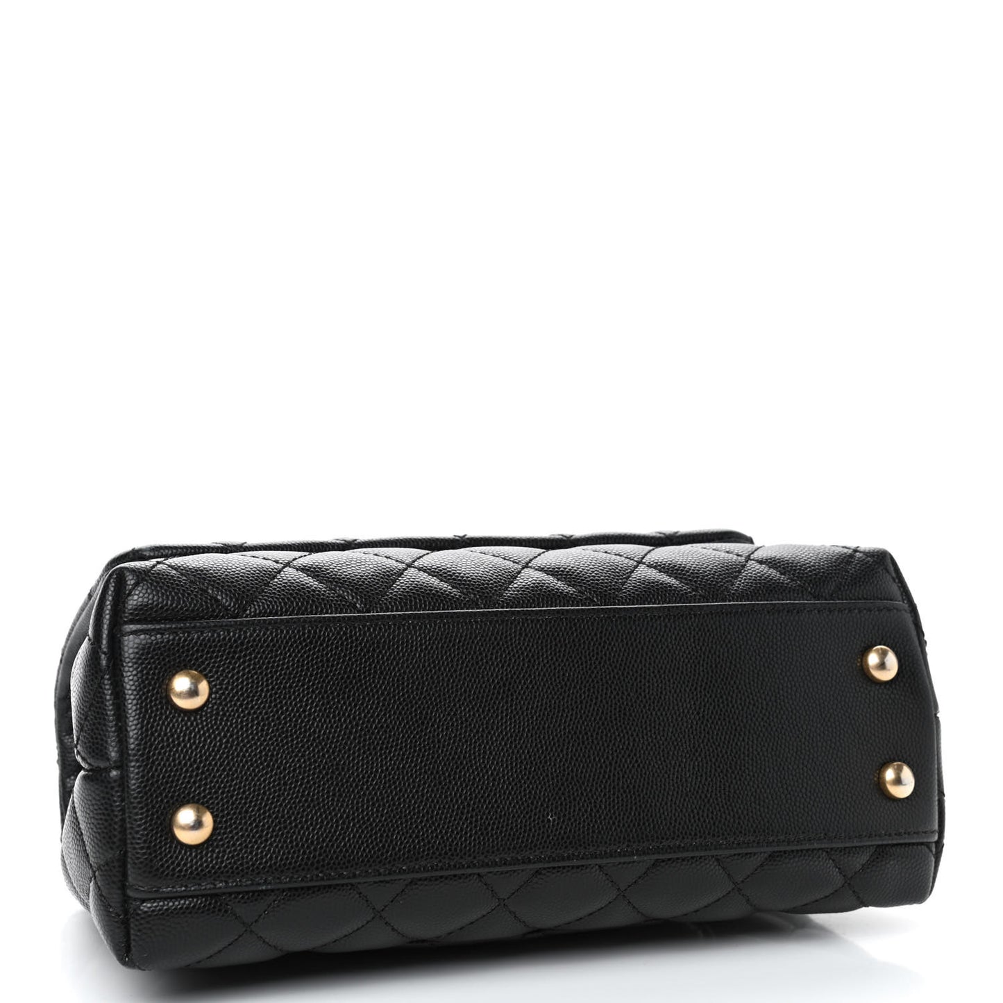 Caviar Quilted Mini Coco Handle Flap Black