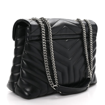 Saint Laurent Calfskin Y Quilted Monogram Medium Loulou Chain Satchel Black 3 of 12