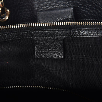 Gucci Calfskin Large Bamboo Shopper Tote Black 5 of 9