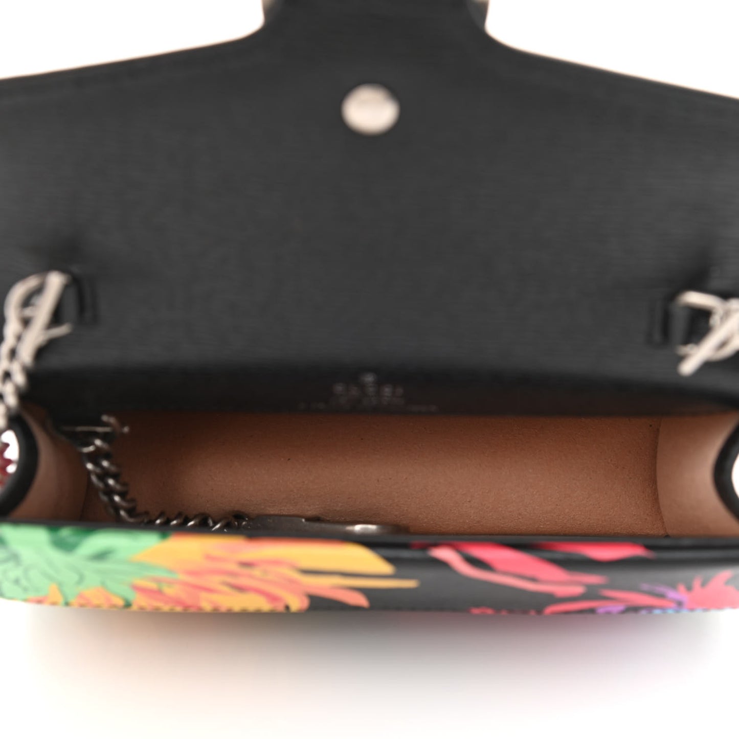X KEN SCOTT New Shangai Calfskin Jenny Floral Print Super Mini Dionysus Shoulder Bag Black Pink