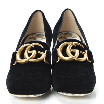Gucci Softy Velvet GG Victoire 55mm Loafer Pumps 36.5 Black 2 of 8