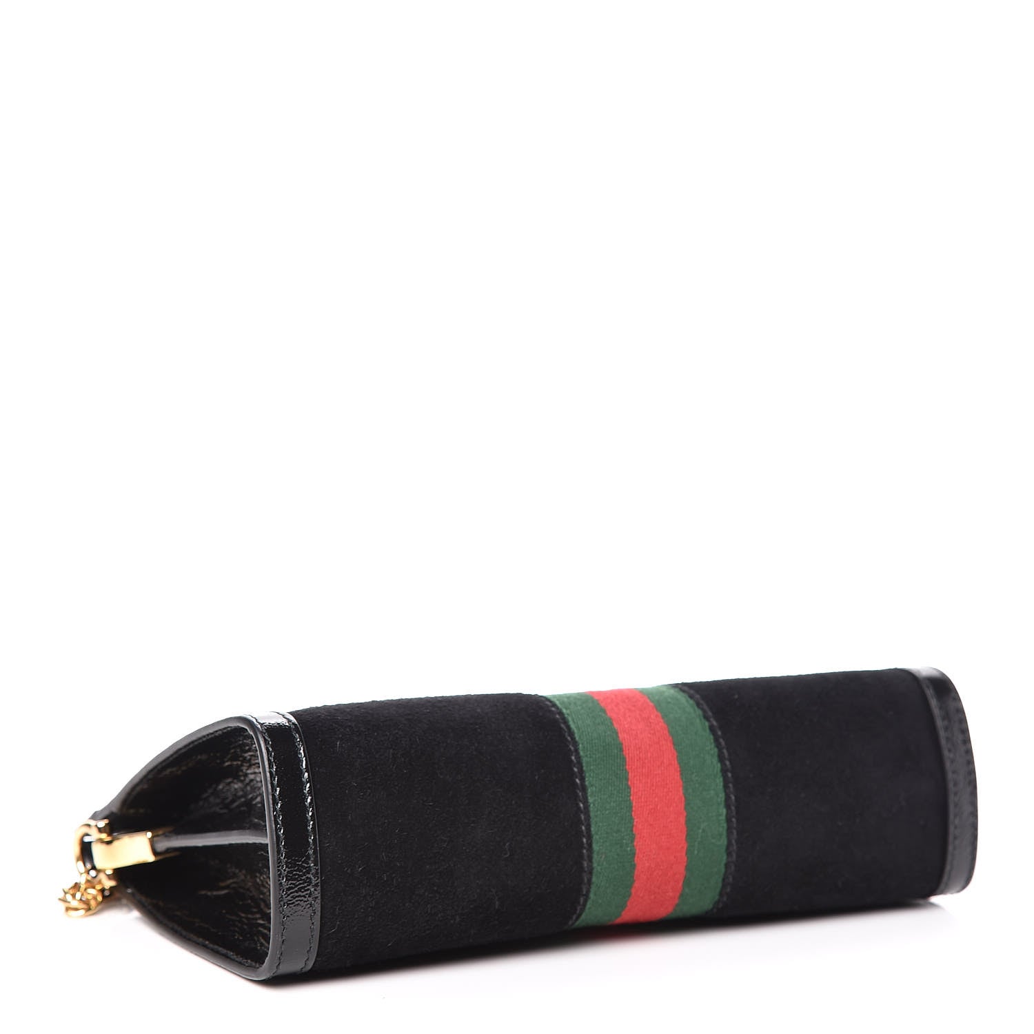 Gucci Suede Patent GG Web Small Ophidia Chain Shoulder Bag Black 4 of 11