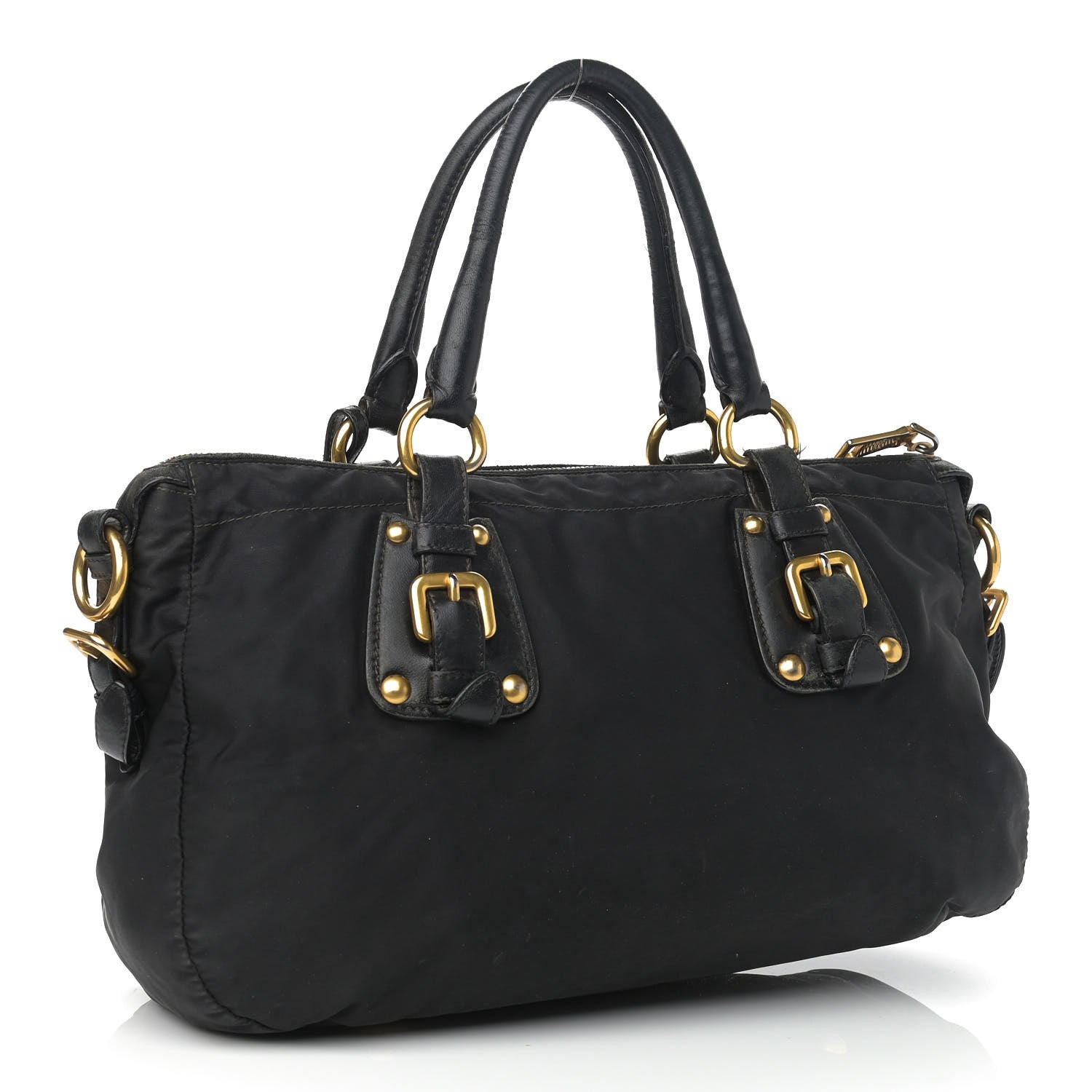 Prada Tessuto Nylon Jacquard Logo Tote Black 2 of 13
