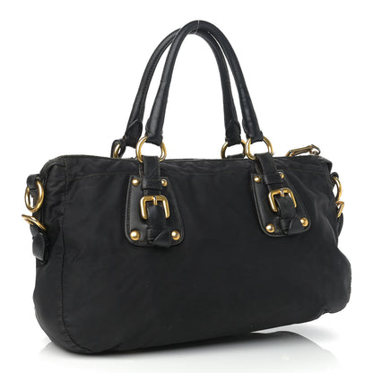Prada Tessuto Nylon Jacquard Logo Tote Black 2 of 13