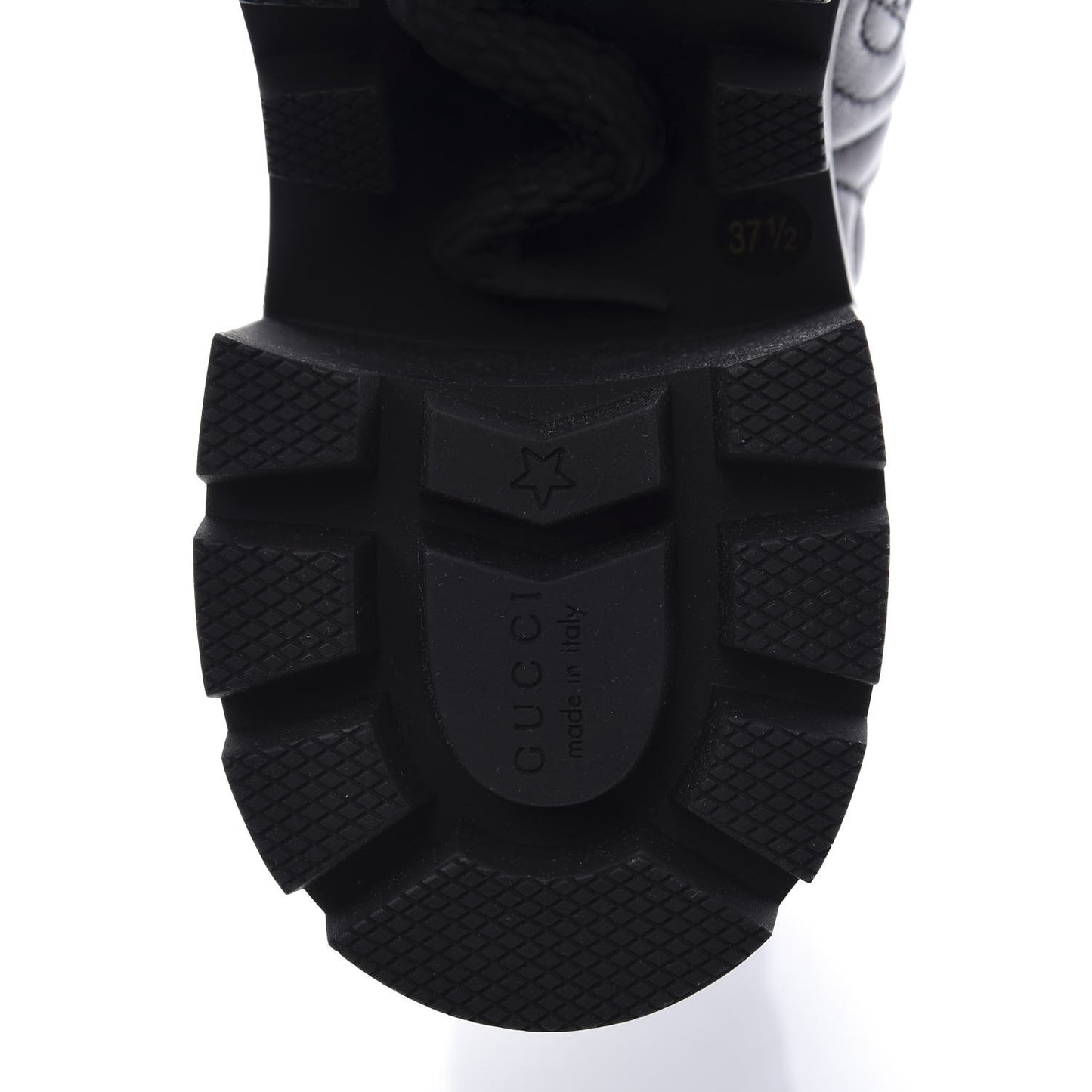 Calfskin Nappa Rhombus Quilted Trip Ankle Boots 37.5 Black