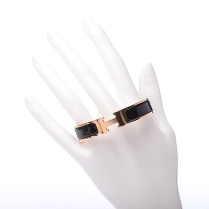 Hermes Enamel Narrow Clic Clac H Bracelet PM Black 2 of 5