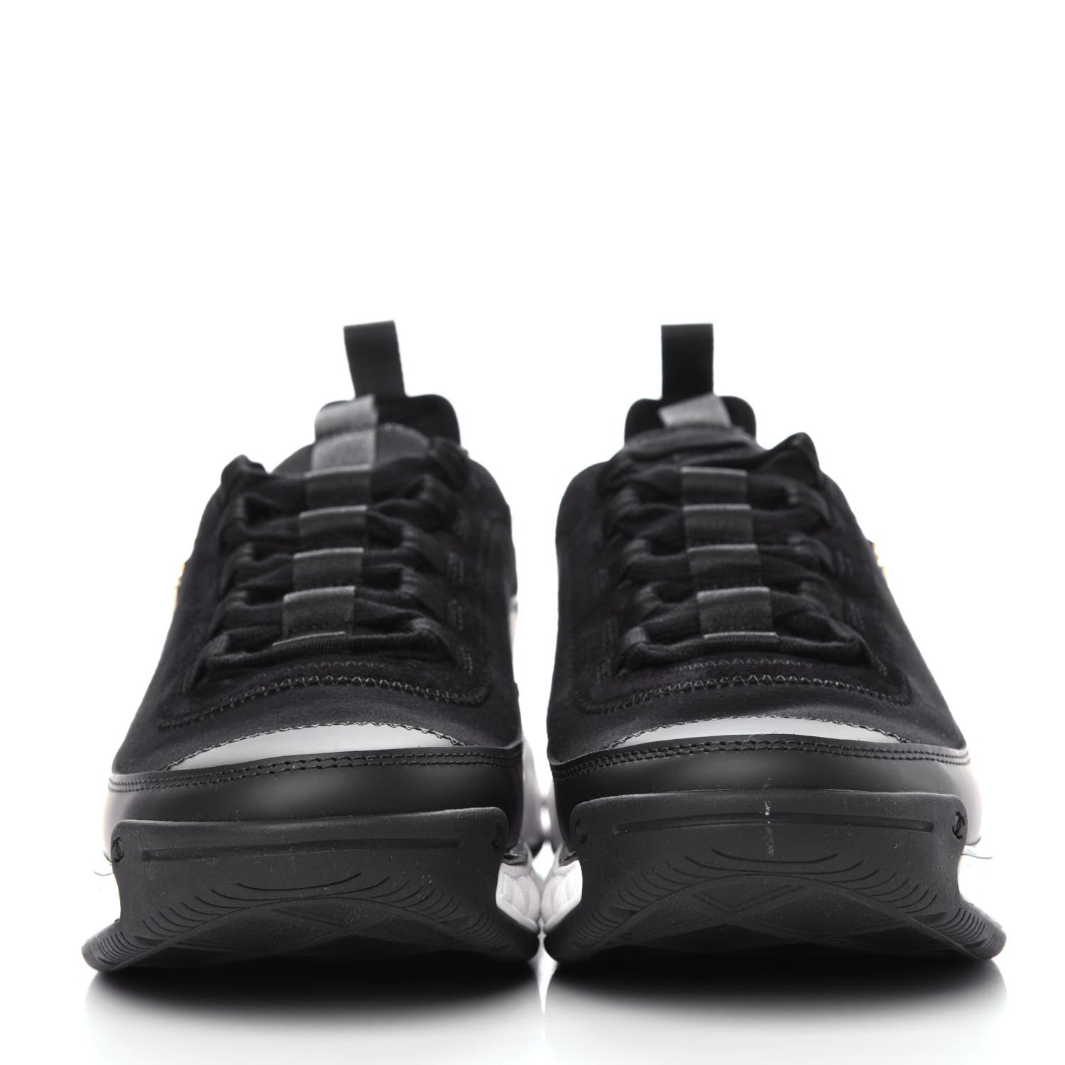 Chanel Velvet Calfskin Mixed Fibers CC Sneakers 38 Black 2 of 11