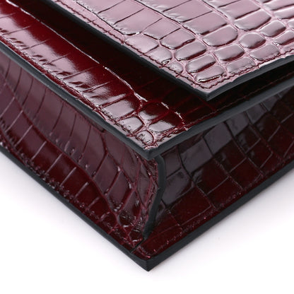 Alexander McQueen Calfskin Crocodile Embossed Skull Top Handle Bag Madder 10 of 11