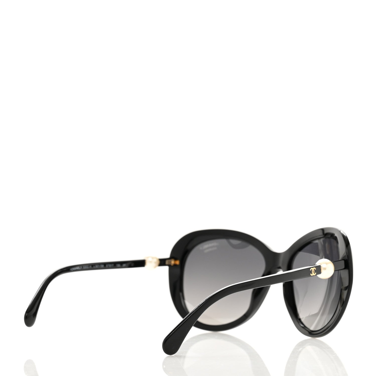 Chanel Acetate Butterfly Winter Pearl Sunglasses 5339-H Black 4 of 7