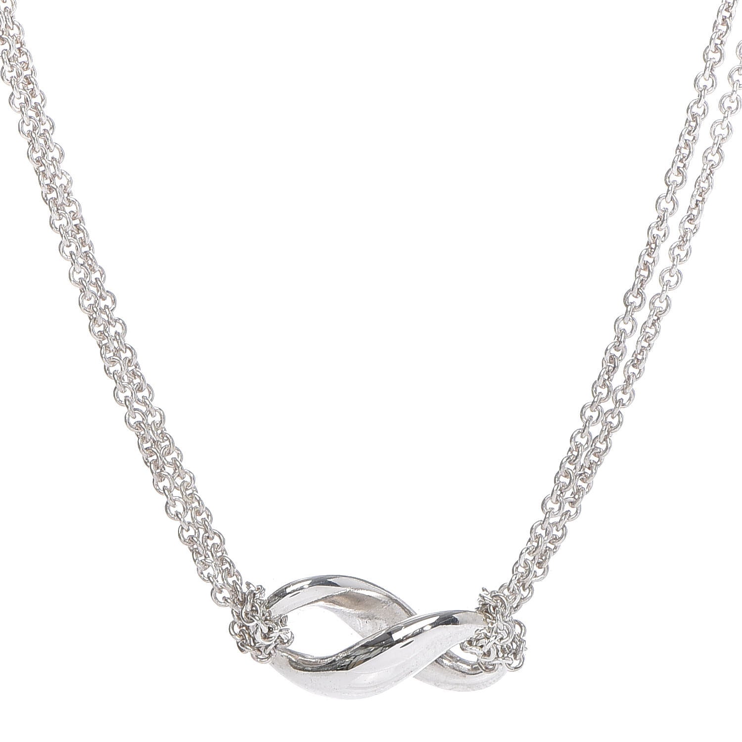Tiffany Sterling Silver Figure 8 Pendant Necklace 4 of 6