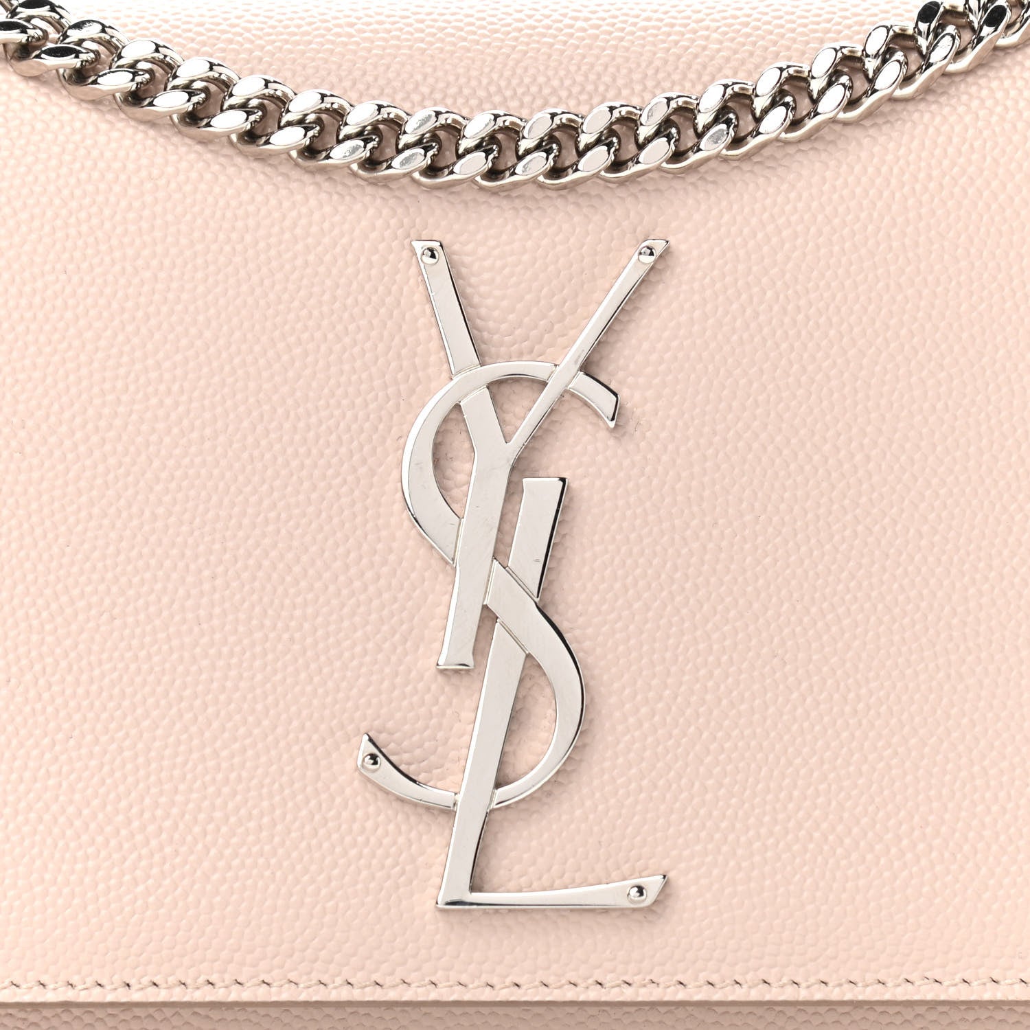 Saint Laurent Grain De Poudre Small Monogram Kate Satchel Marble Pink 7 of 11