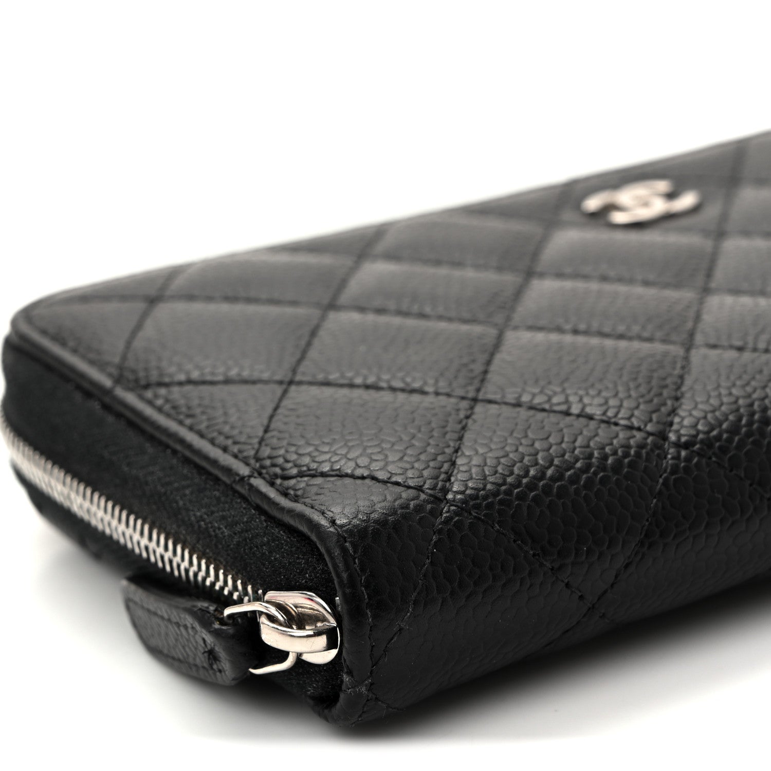 Chanel Caviar Quilted Large Gusset Zip Around Wallet Black 10 of 12