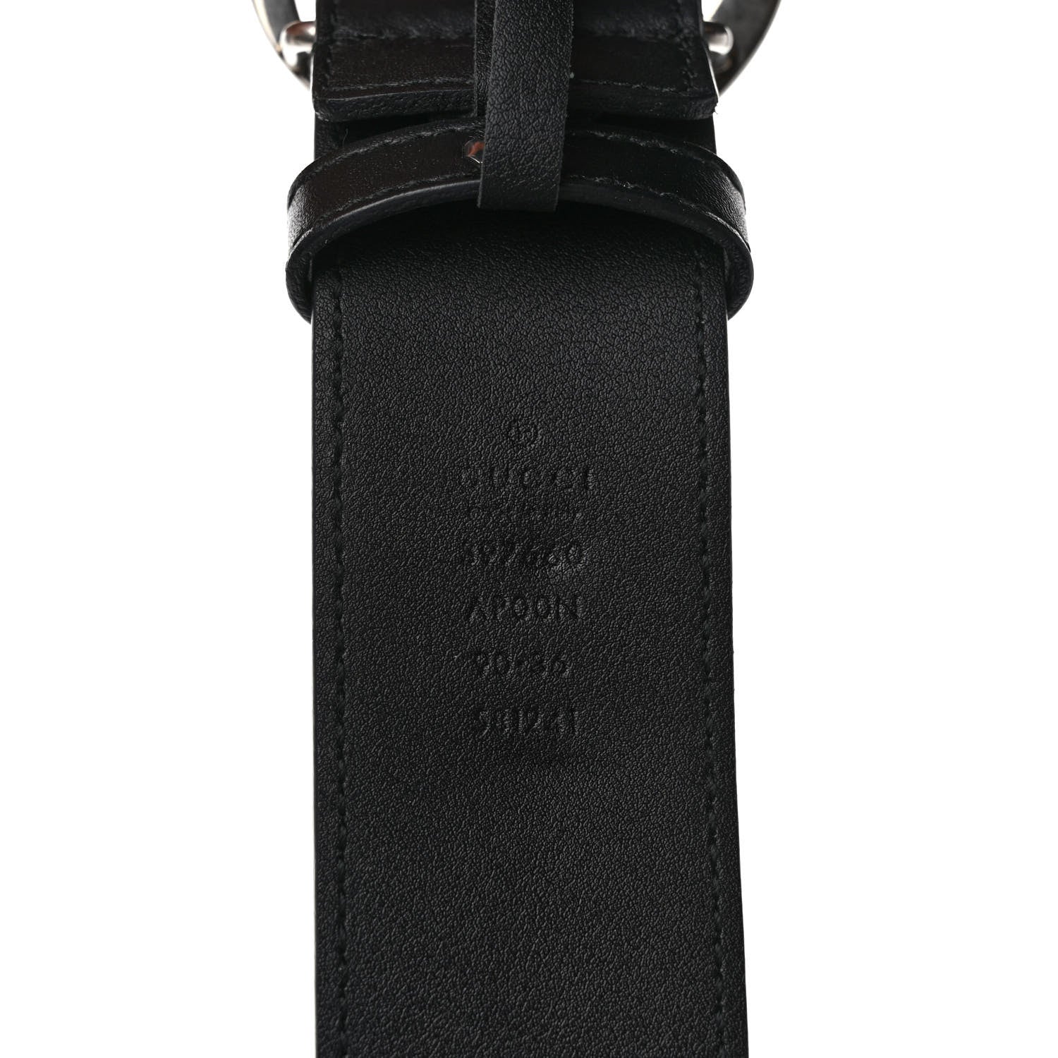 Gucci Moon Calfskin Nickel Double G 40mm Belt 90 36 Black 3 of 4