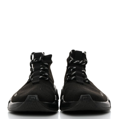 Balenciaga Recycled Knit Bi-Color Sole Womens Speed Lace Up Sneakers 36 Black White 2 of 8