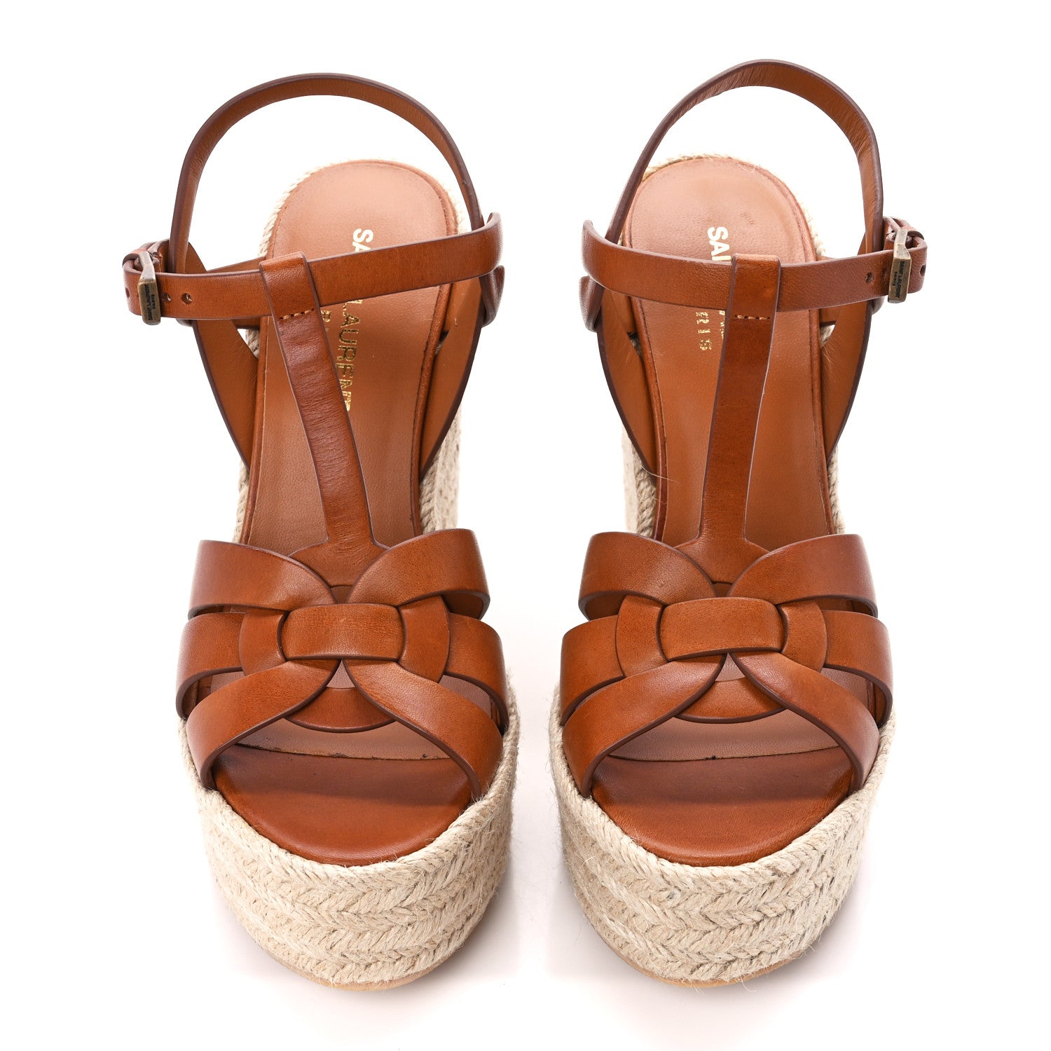 Saint Laurent Calfskin Espadrille 85 Platform Wedge Sandals 36 Aube 2 of 10
