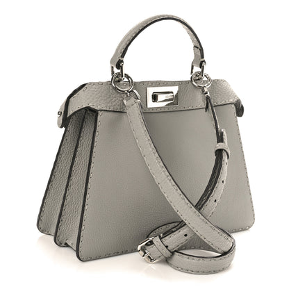 Fendi Cuoio Romano Selleria Bi-Color Small Peekaboo I SEE U Satchel Ghiaccio Asfalto 2 of 8