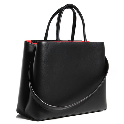Fendi Vitello Dolce Marmol Regular 2Jours Tote Blue Notte Papavero 5 of 12