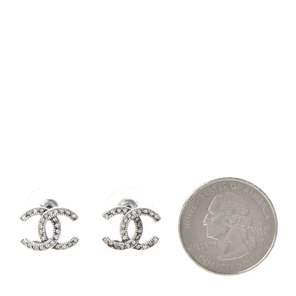 Chanel Crystal CC Earrings Silver 2 of 5
