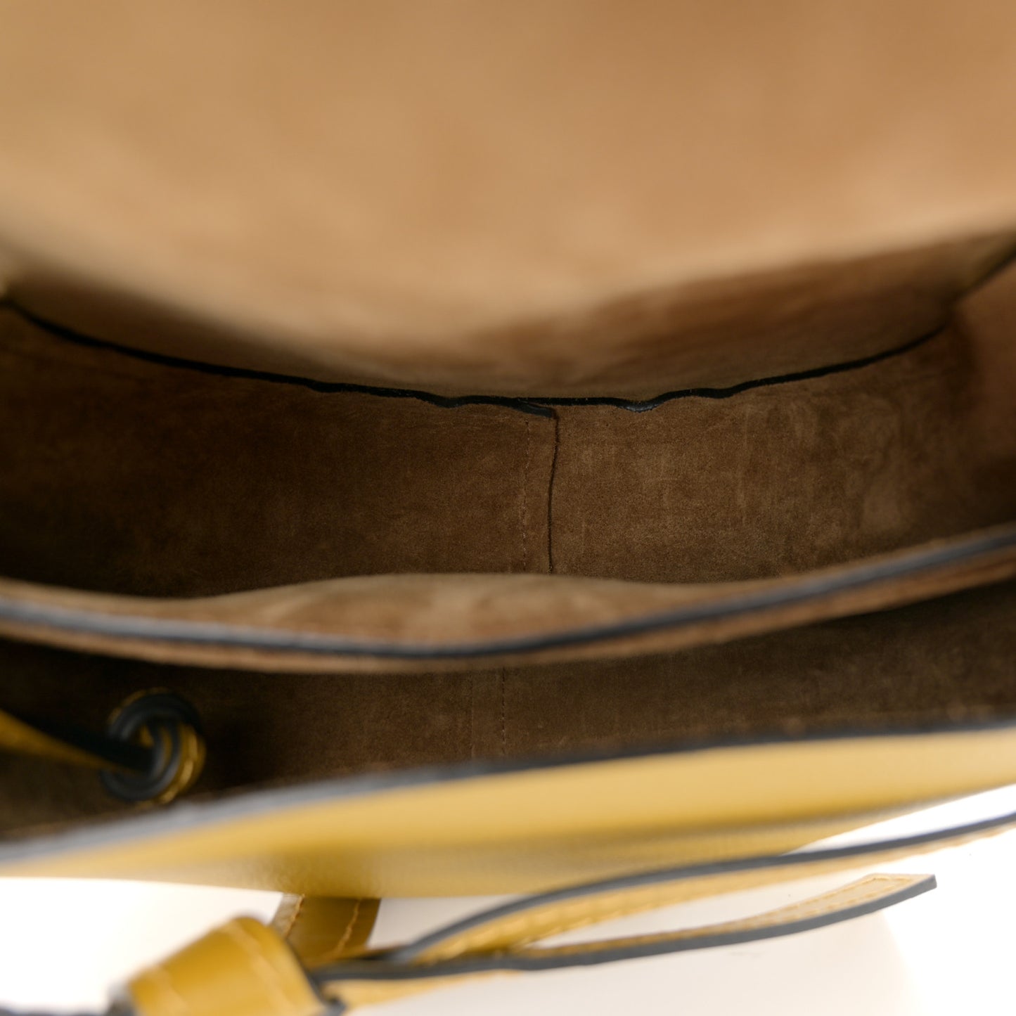 Grained Calfskin Small Gate Crossbody Bag Mustard Yellow