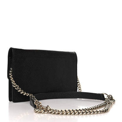 Gucci Dollar Calfskin Interlocking G Chain Wallet Black 3 of 9