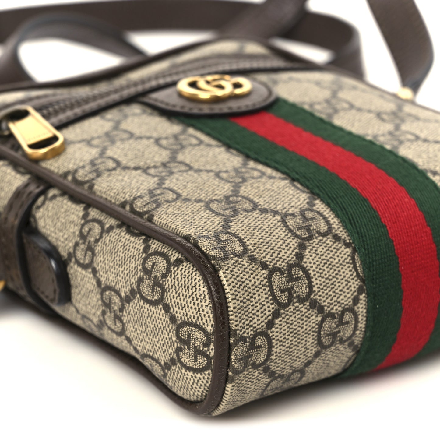 GG Supreme Monogram Web Mini Ophidia Messenger Brown